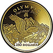 250 Dollars - Elizabeth II Olympic National Park, Cook Islands, 1996 reverse image