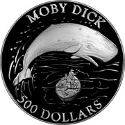 500 Dollars - Elizabeth II Moby Dick, Cook Islands, 2001 reverse image