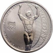 1 Dollar - Elizabeth II 4th Portrait - 2012 Australian Olympic Team - Victory, Australia, 2012 reverse image