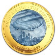 1000 Dollars - Elizabeth II Zeppelin, Cook Islands, 2013 reverse image