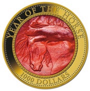 1000 Dollars - Elizabeth II Year of the Horse, Cook Islands, 2014 reverse image
