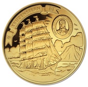 3000 Dollars - Elizabeth II Kruzenstern, Cook Islands, 2008 reverse image