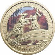 1 Dollar - Elizabeth II 4th Portrait - Young Collectors - Boxing Kangaroos, Australia, 2012 reverse image