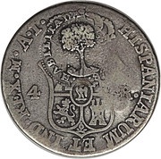 2 Reales Type III Counterstamp, Costa Rica, 1845 reverse image