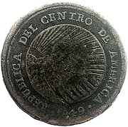 2 Reales Type VII Countermark, Costa Rica, 1849-1857 reverse image