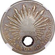 8 Reales Type I Countermark, Costa Rica, 1841-1842 reverse image