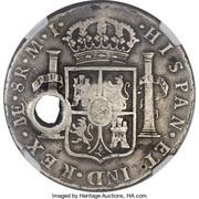 8 Reales Type I Countermark, Costa Rica, 1841-1842 reverse image