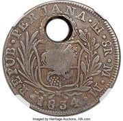8 Reales Type I Countermark, Costa Rica, 1841-1842 reverse image