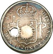 8 Reales Type I Countermark, Costa Rica, 1841-1842 reverse image