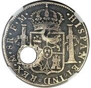 8 Reales Type I Countermark, Costa Rica, 1841-1842 reverse image