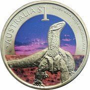 1 Dollar - Elizabeth II 4th Portrait - Uluru-Kata Tjuta National Park, Australia, 2012 reverse image
