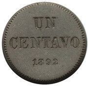 1 Centavo Piedfort reverse image