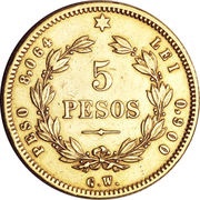 5 Pesos reverse image