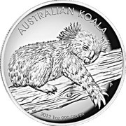 1 Dollar - Elizabeth II 4th Portrait - Koala - Silver Proof - High Relief, Australia, 2012 reverse image