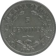 5 Céntimos BC CR separated reverse image