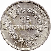 25 Céntimos, Costa Rica, 1935 reverse image