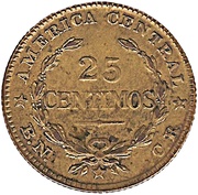 25 Céntimos, Costa Rica, 1944-1946 reverse image