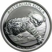 1 Dollar - Elizabeth II 4th Portrait - Koala Silver Bullion Coin, Australia, 2012 reverse image