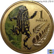 1 Dollar - Elizabeth II 4th Portrait - Zoo Series - Corroboree Frog, Australia, 2012 reverse image
