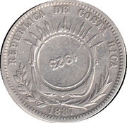 50 Céntimos Counterstamped Coinage; Type VIII obverse image