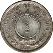 50 Céntimos Counterstamped Coinage - Type VIII obverse image