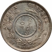 50 Céntimos Counterstamped Coinage - Type VIII reverse image