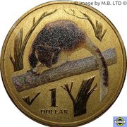 1 Dollar - Elizabeth II 4th Portrait - Zoo Series - Tree Kangaroo, Australia, 2012 reverse image