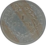 1 Colón, Costa Rica, 1935 reverse image