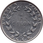 1 Colón, Costa Rica, 1954 reverse image