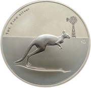 1 Dollar - Elizabeth II 4th Portrait - Kangaroo in Outback - Silver Bullion Coin, Australia, 2012 reverse image