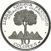 10 Colones Attempt At Central American Unification, Costa Rica, 1970 reverse image