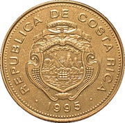 25 Colones 1st coat of arms; magnetic obverse image
