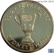 1 Dollar - Elizabeth II 4th Portrait - AFL Premiers Sydney Swans 2012, Australia, 2012 reverse image