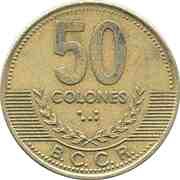 50 Colones, Costa Rica, 1997-1999 reverse image