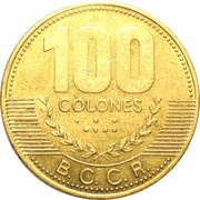 100 Colones Non-Magnetic, Costa Rica, 1997-1999 reverse image