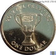 1 Dollar - Elizabeth II 4th Portrait - AFL Premiers 2012, Australia, 2012 reverse image