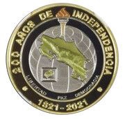 500 Colones Bicentenary of Independence; Coloured reverse image