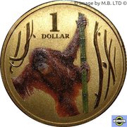 1 Dollar - Elizabeth II 4th Portrait - Zoo Series - Orangutan, Australia, 2012 reverse image
