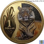 1 Dollar - Elizabeth II 4th Portrait - Zoo Series - Sumatran Tiger reverse image