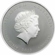 1 Dollar - Elizabeth II 4th Portrait - Year of the Snake - Silver Bullion Coin obverse image