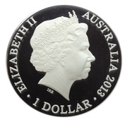 1 Dollar - Elizabeth II 4th Portrait - Kangaroo In Outback - Silver Bullion Coin obverse image