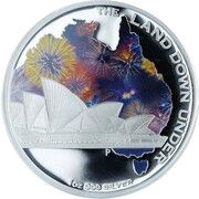1 Dollar - Elizabeth II 4th Portrait - Land Down Under; Opera House, Australia, 2013 reverse image