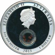 1 Dollar - Elizabeth II 4th Portrait - Treasures of the World - Garnet -Silver Proof obverse image