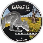1 Dollar - Elizabeth II 4th Portrait - Discover Australia - Kangaroo, Australia, 2013 reverse image