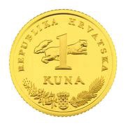 1 Kuna Latin text; Gold obverse image