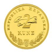 2 Kune Croatian text; Gold obverse image