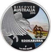 1 Dollar - Elizabeth II 4th Portrait - discover Australia - Kookaburra, Australia, 2013 reverse image