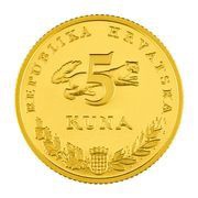 5 Kuna Latin text; Gold obverse image