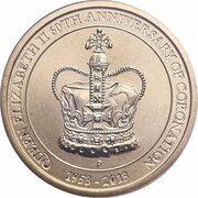 1 Dollar - Elizabeth II 4th Portrait - Queen Elizabeth II 60th Anniversary reverse image