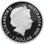1 Dollar - Elizabeth II 4th Portrait - Eastern Grey Kangaroo - Coloured obverse image